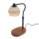 Candle Warmer Lamp - Crystal Glass & Wood Base - Black
